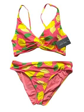 KATE SPADE sea star lemons pink twist front bikini swim set style S1B3495 NWT